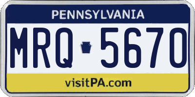 PA license plate MRQ5670