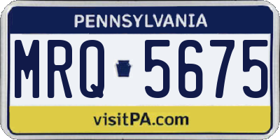 PA license plate MRQ5675