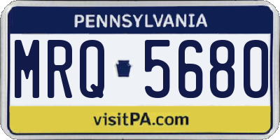 PA license plate MRQ5680
