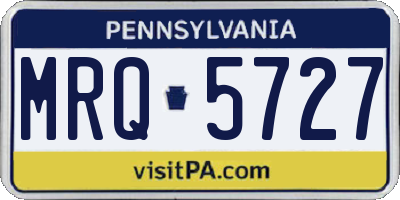 PA license plate MRQ5727