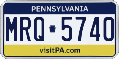 PA license plate MRQ5740
