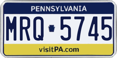 PA license plate MRQ5745