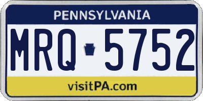 PA license plate MRQ5752