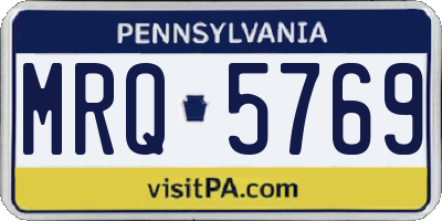 PA license plate MRQ5769
