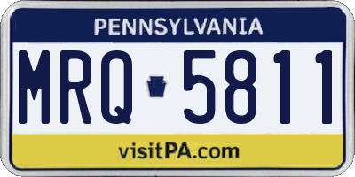 PA license plate MRQ5811