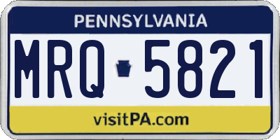 PA license plate MRQ5821