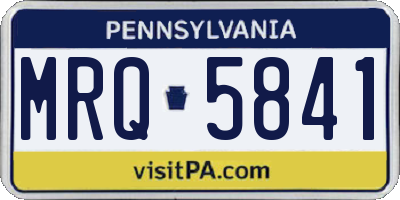 PA license plate MRQ5841