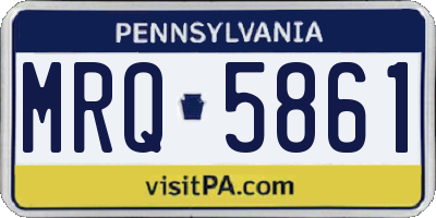 PA license plate MRQ5861
