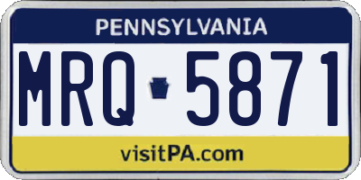 PA license plate MRQ5871