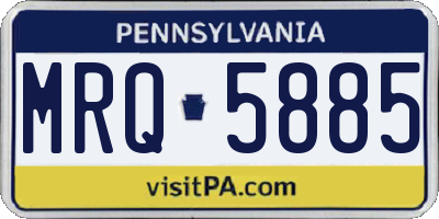 PA license plate MRQ5885