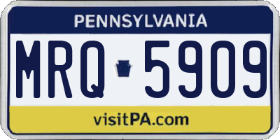 PA license plate MRQ5909