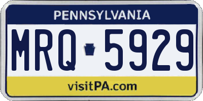 PA license plate MRQ5929