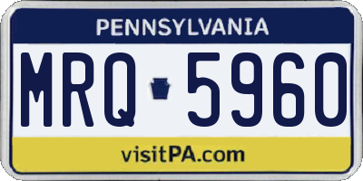 PA license plate MRQ5960