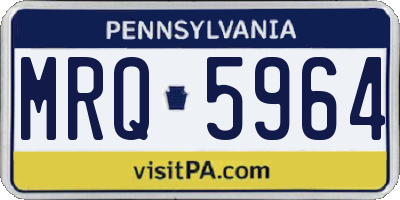 PA license plate MRQ5964