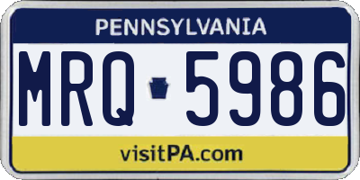 PA license plate MRQ5986