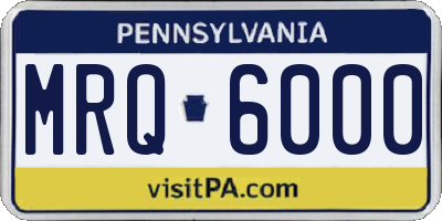 PA license plate MRQ6000