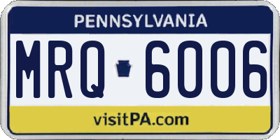 PA license plate MRQ6006