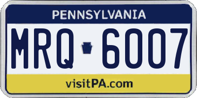 PA license plate MRQ6007