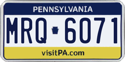 PA license plate MRQ6071