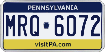 PA license plate MRQ6072