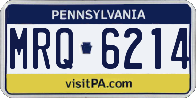 PA license plate MRQ6214