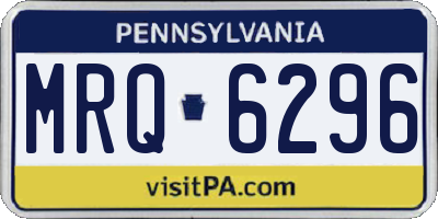 PA license plate MRQ6296
