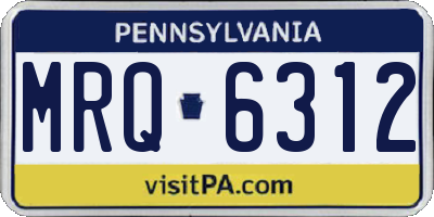 PA license plate MRQ6312