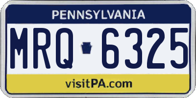 PA license plate MRQ6325