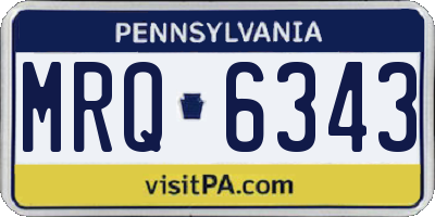 PA license plate MRQ6343