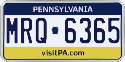 PA license plate MRQ6365