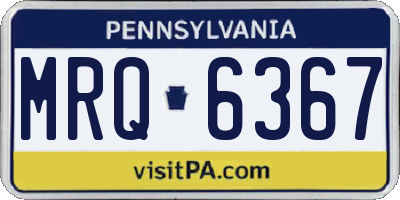 PA license plate MRQ6367