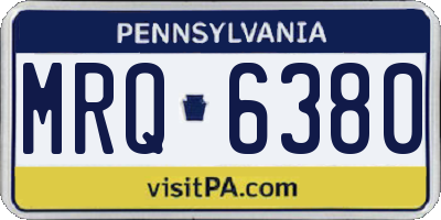 PA license plate MRQ6380