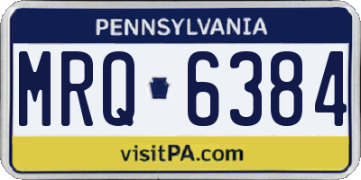 PA license plate MRQ6384