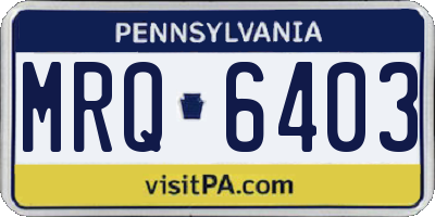 PA license plate MRQ6403