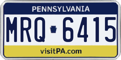 PA license plate MRQ6415