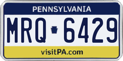 PA license plate MRQ6429