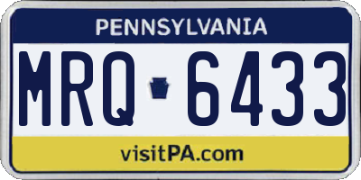 PA license plate MRQ6433