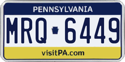 PA license plate MRQ6449