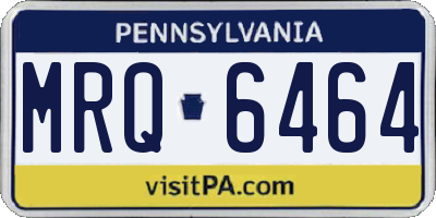 PA license plate MRQ6464