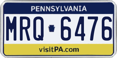 PA license plate MRQ6476