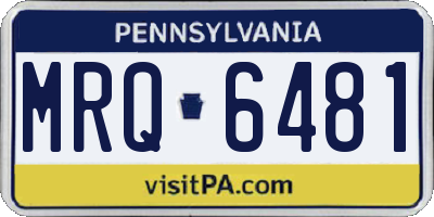 PA license plate MRQ6481