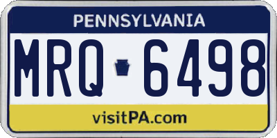 PA license plate MRQ6498