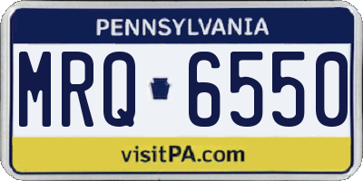PA license plate MRQ6550
