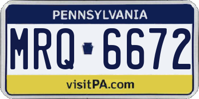 PA license plate MRQ6672