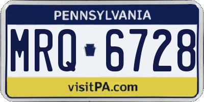 PA license plate MRQ6728