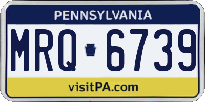 PA license plate MRQ6739