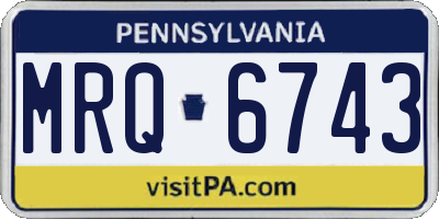 PA license plate MRQ6743