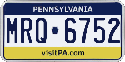 PA license plate MRQ6752