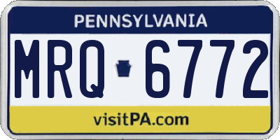 PA license plate MRQ6772