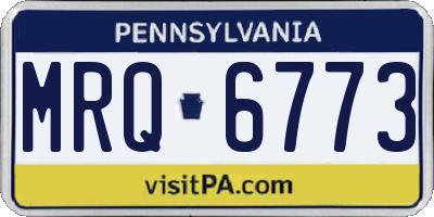 PA license plate MRQ6773